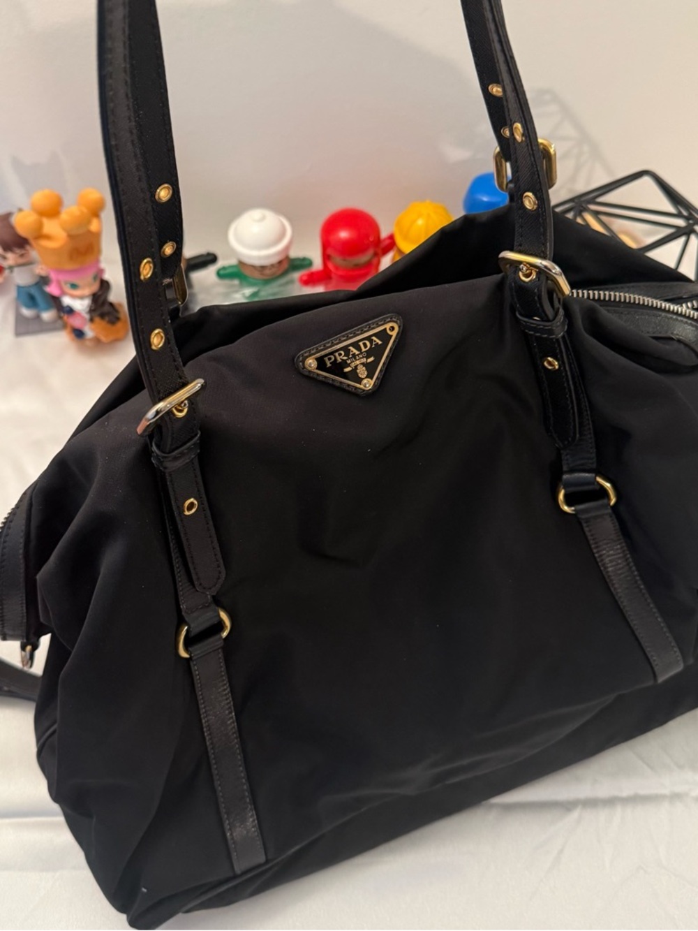 Prada Classic Large Nylon Tote - Black - Fits Laptop - 2-Way Crossbody - Picture 2 of 14